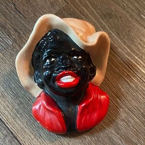 Mccoy Ceramic Wall Bust in Red, Black and Tan